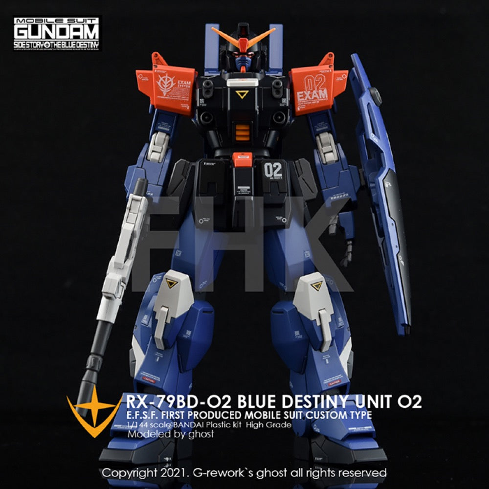 G-Rework CD-H208 Premium Decal for HG Rx-79 Bd-02 Blue Destiny