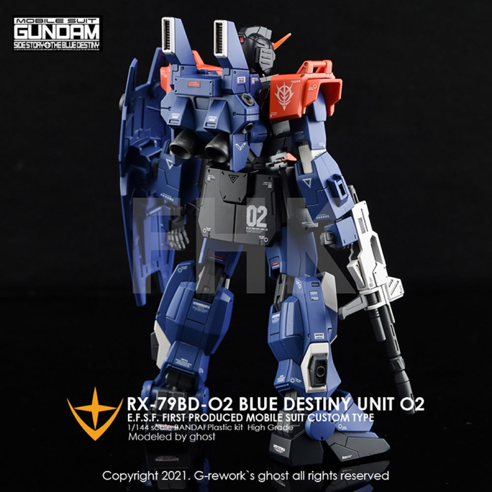 G-Rework CD-H208 Premium Decal for HG Rx-79 Bd-02 Blue Destiny