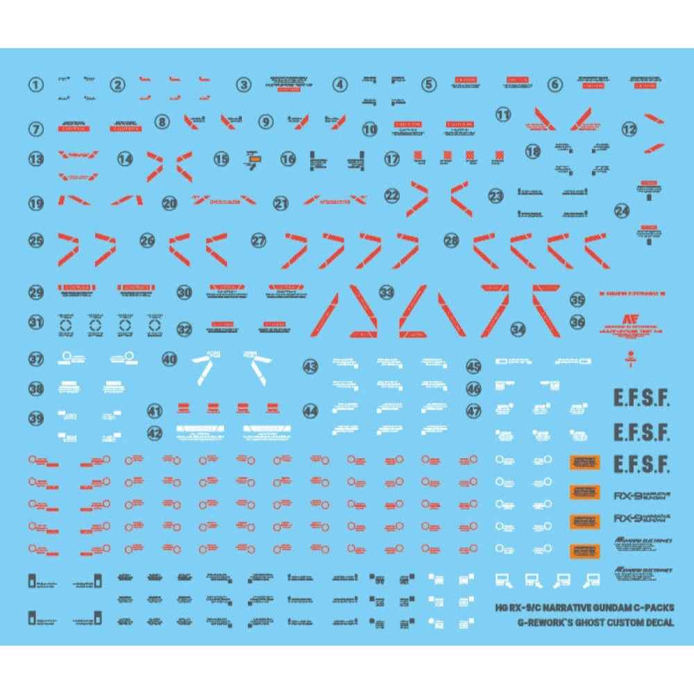 G-Rework CD-H222 Premium Decal for HG RX-9/C Narrative Gundam C-Pack