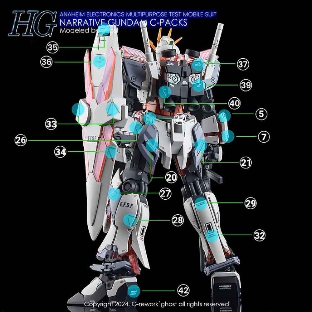 G-Rework CD-H222 Premium Decal for HG RX-9/C Narrative Gundam C-Pack