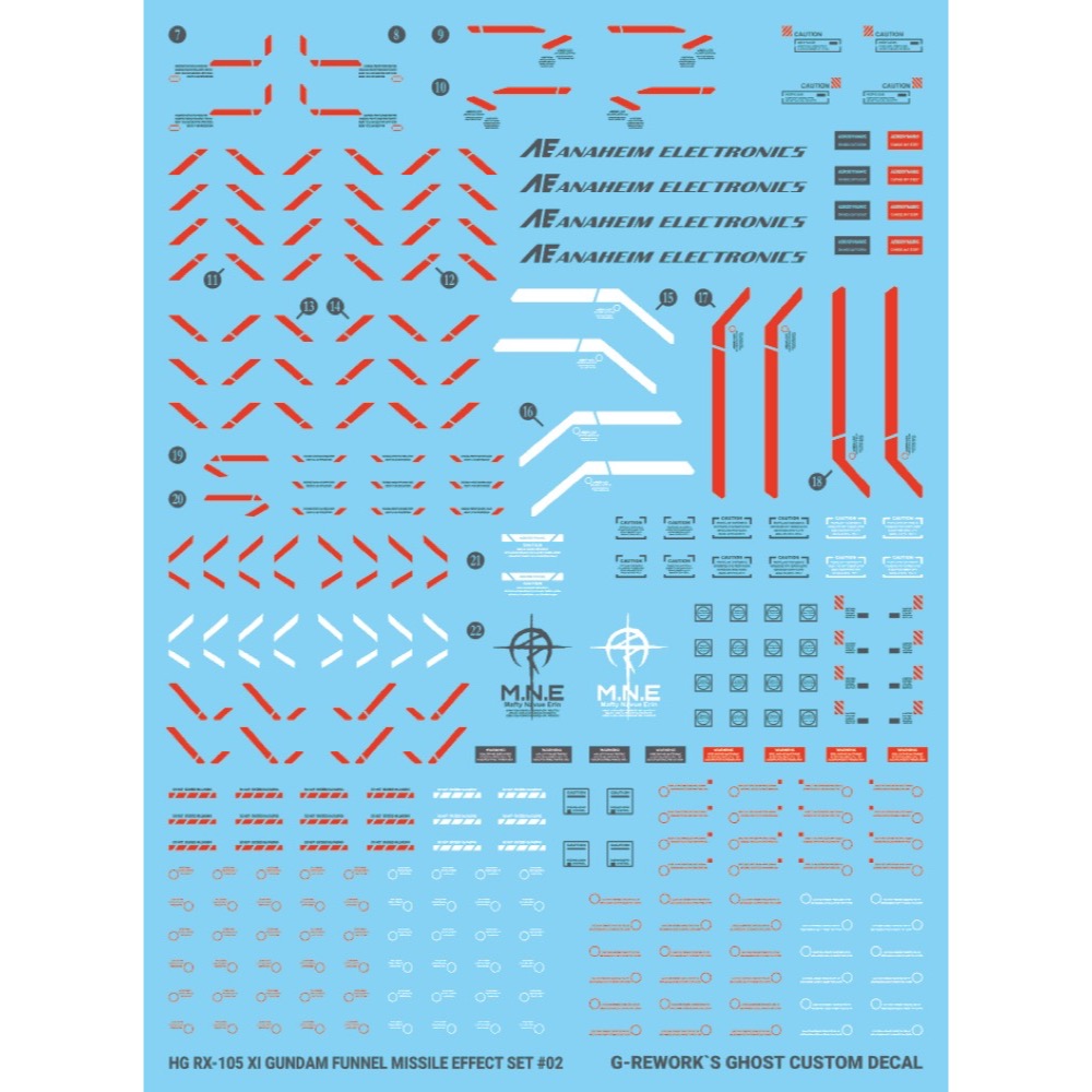 G-Rework CD-H238 Premium Decal for HG Rx-105 Xi Gundam