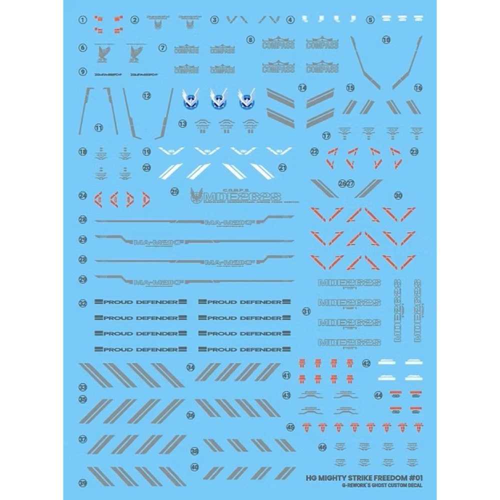 G-Rework CD-H250 Premium Decal for HG Mighty Strike Freedom Gundam