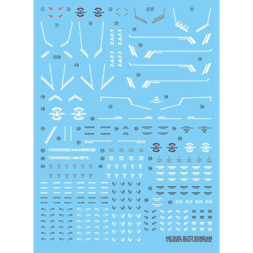 G-Rework CD-H252 Premium Decal for HG Seed Duel Blitz Gundam