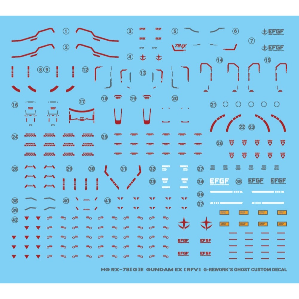G-Rework CD-H255 Premium Decal for HG Rfv Rx-78Ge Gundam Ex