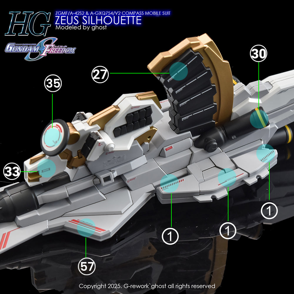 G-Rework CD-H258 Premium Decal for HG Zeus Silhouette