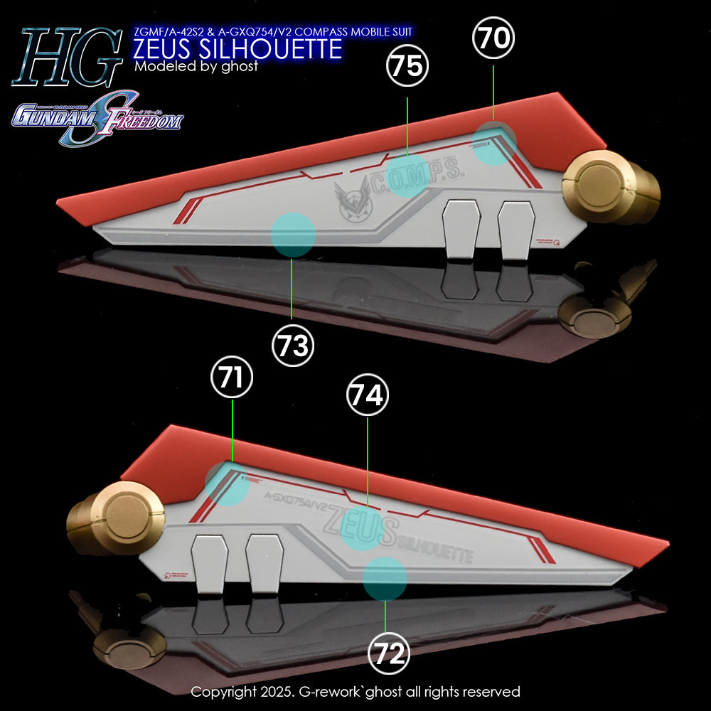 G-Rework CD-H258 Premium Decal for HG Zeus Silhouette
