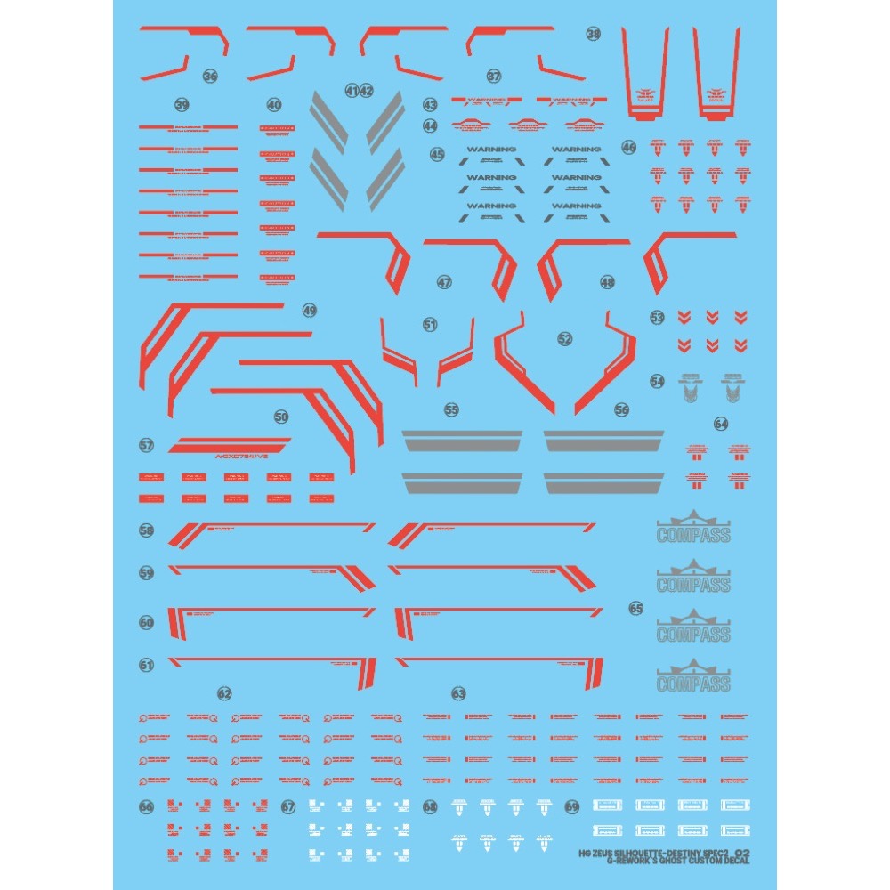 G-Rework CD-H258 Premium Decal for HG Zeus Silhouette