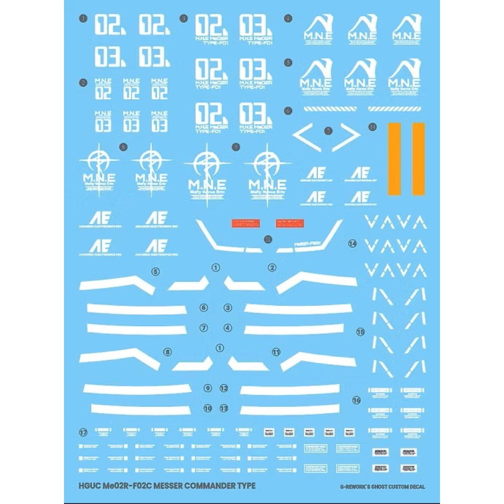 G-Rework CD-HL-F02 Premium Decal for HG Messer Commander Type (Club G)