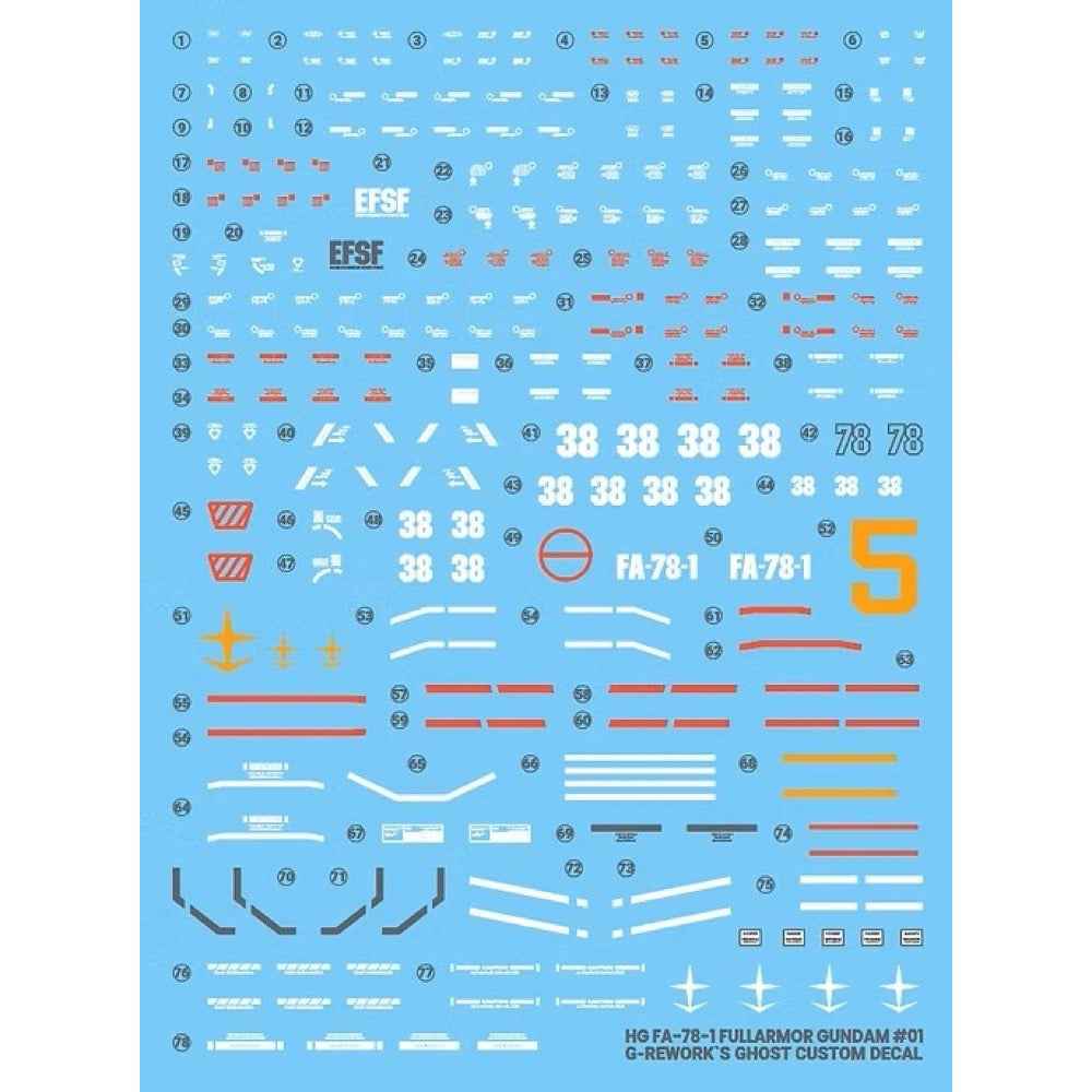 G-Rework CD-HL-FA781 Premium Decal for HG FA-78-1 Full Armor Gundam