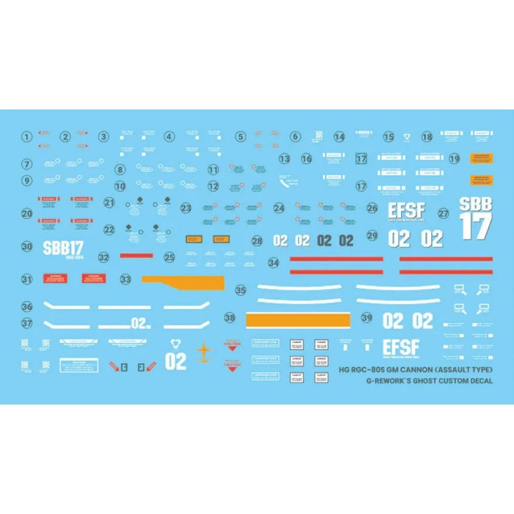 G-Rework CD-HL-GCSA Premium Decal for HG RGc-08S Gm Cannon (Space Assault Type)