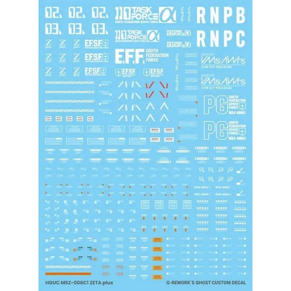 G-Rework CD-HL-ZC1 Premium Decal for HG Zeta Plus C1