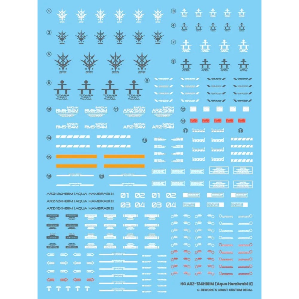 G-Rework CD-HL314 Premium Decal for HG A.O.Z Aqua Hambrabi II