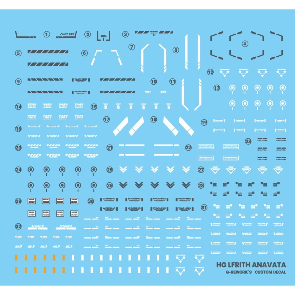 G-Rework CD-HL327 Premium Decal for HG Witch From Mercury Lfrith Anavata