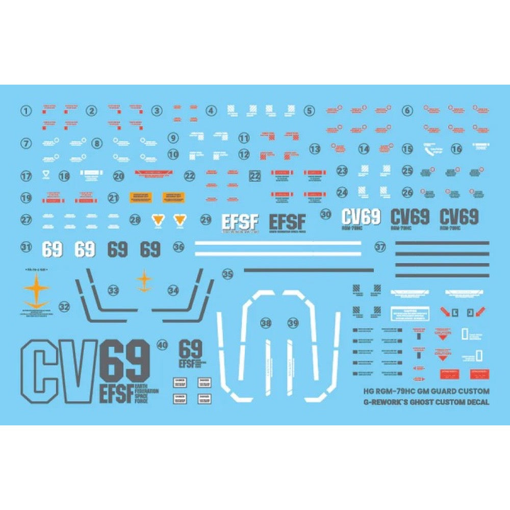G-Rework CD-HO-22 Premium Decal for HG Gto Gm Guard Custom