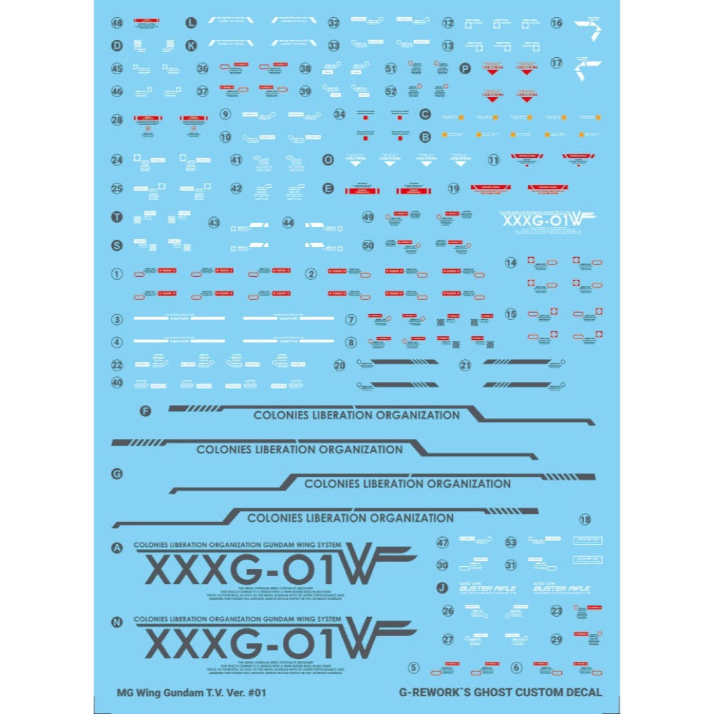 G-Rework CD-M132 Premium Decal for MG Wing Gundam Tv Ver.