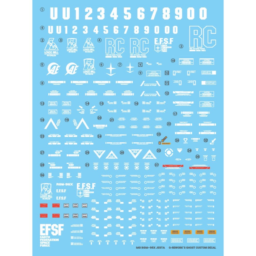 G-Rework CD-M168 Premium Decal for MG RGm-96X Jesta