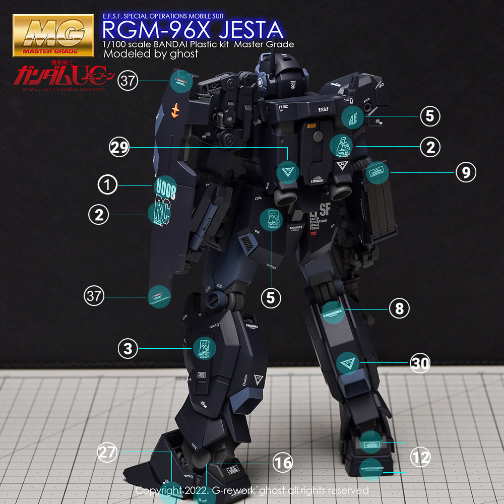 G-Rework CD-M168 Premium Decal for MG RGm-96X Jesta