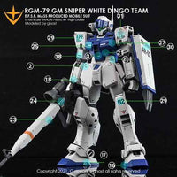 G-Rework CD-M195-W Premium Decal for MG RGM-79SP GM Sniper II [White Dingo]