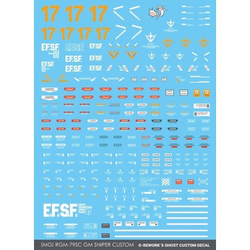 G-Rework CD-M199 Premium Decal for MG RGm-79Sc Gm Sniper Custom