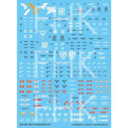 G-Rework CD-M207 Premium Decal for MG GN-002 Dynames