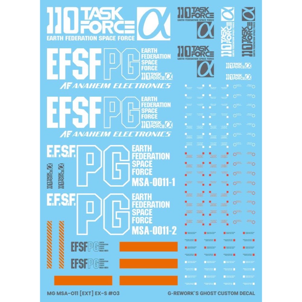 G-Rework CD-M209 Premium Decal for MG Ex-S 1.5