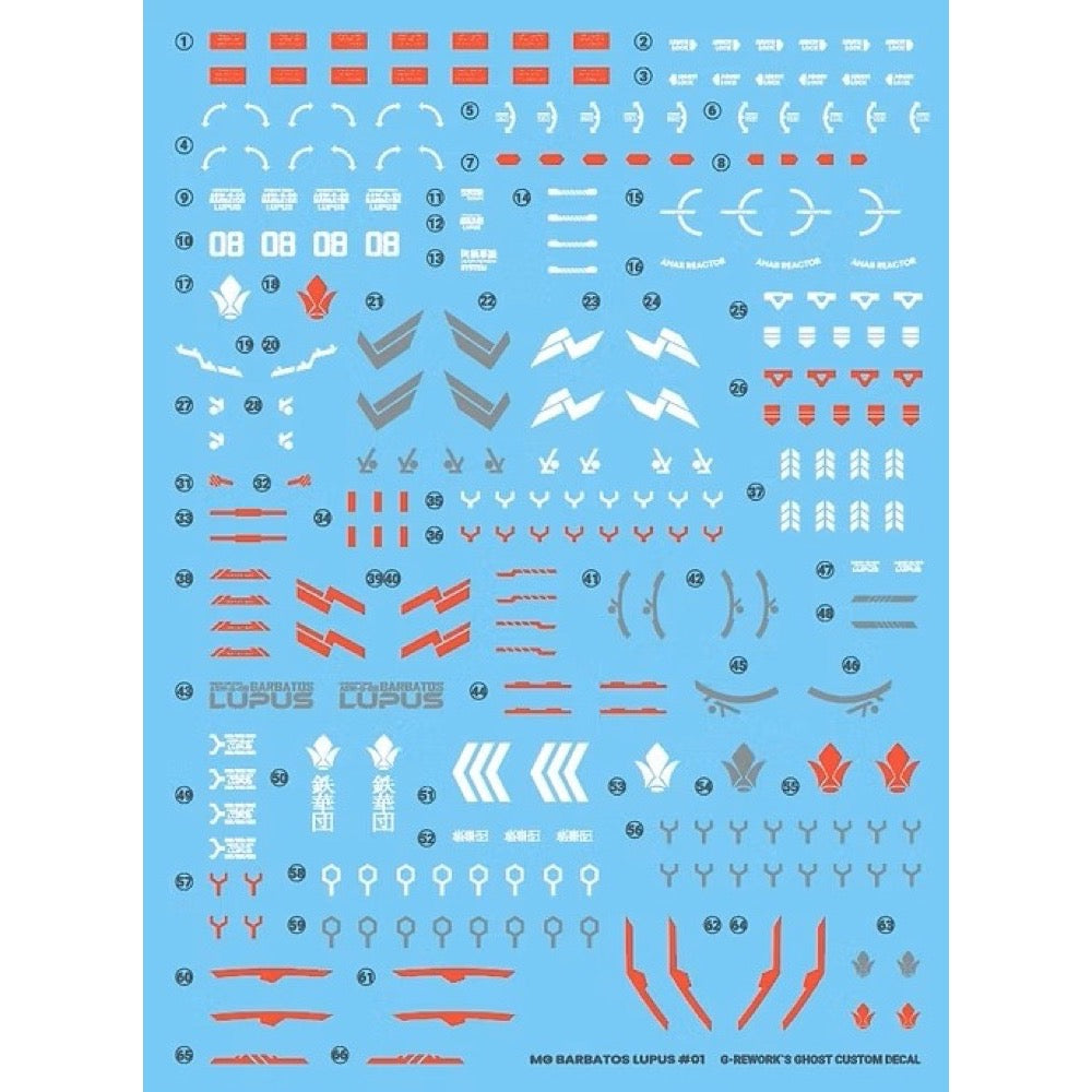 G-Rework CD-M225 Premium Decal for MG Barbatos Lupus