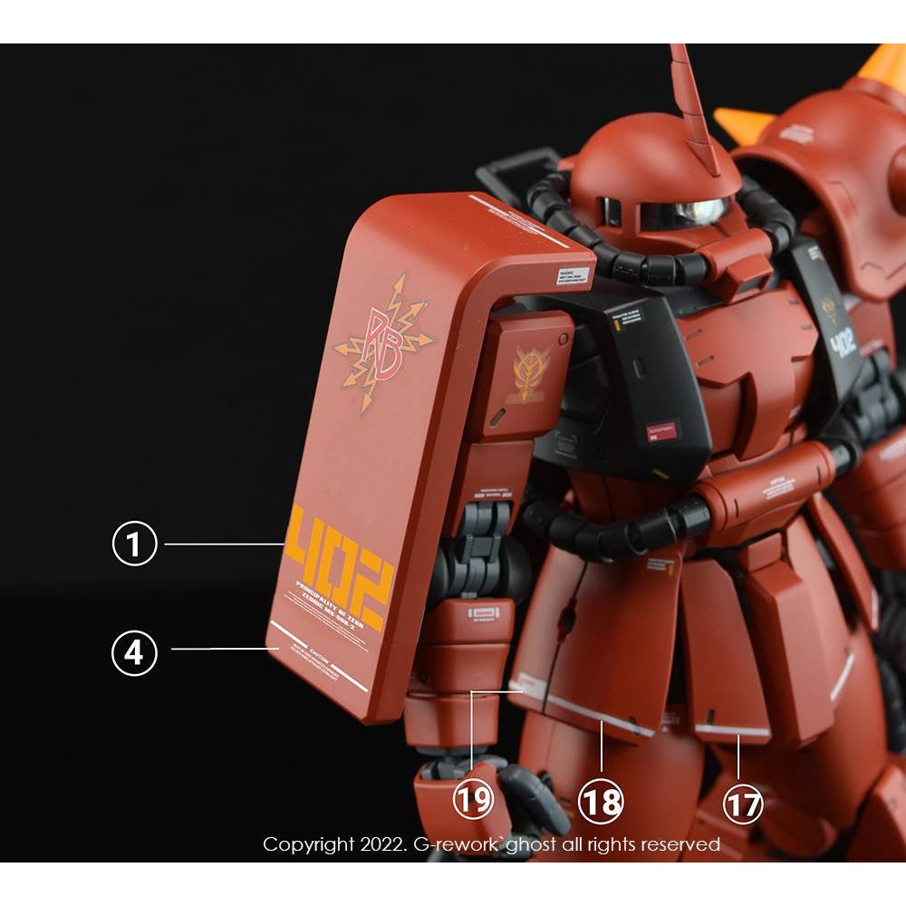 G-Rework CD-M97-J Premium Decal for MG Ms-06F/J Zaku II 2.0 Johnny Ridden (Decal V2.0)
