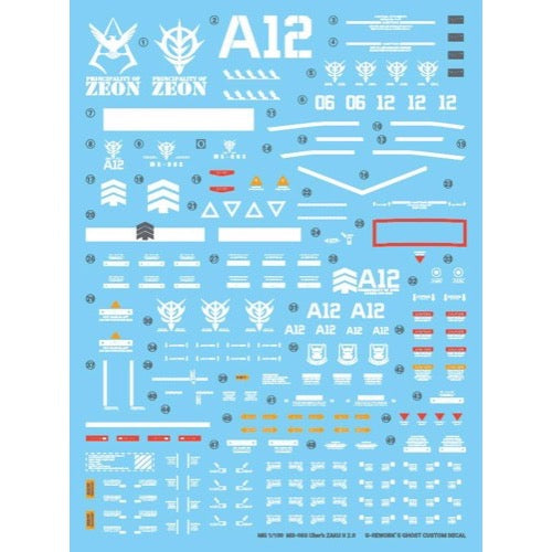 G-Rework CD-M98 Premium Decal for MG Zaku2 2.0 Char(Decal V2.0)
