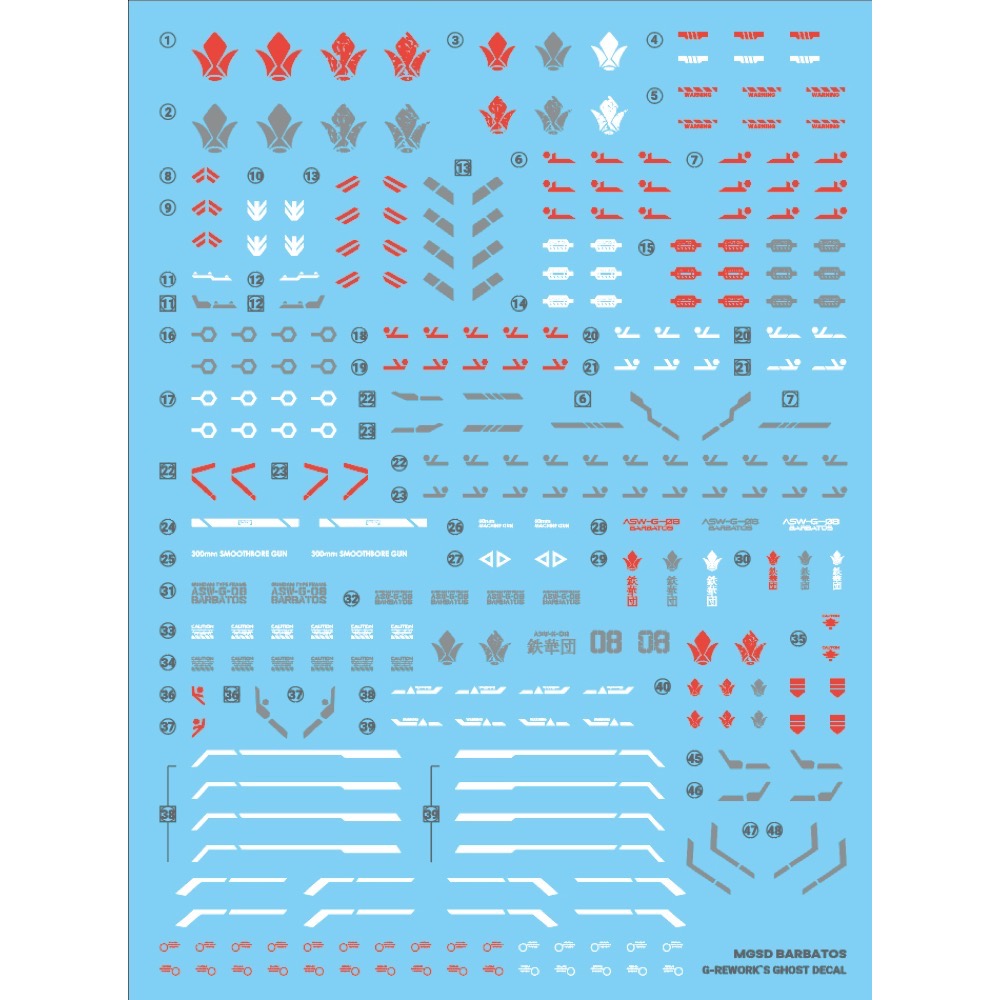 G-Rework CD-MS02 Premium Decal for MGSD Gundam Barbatos