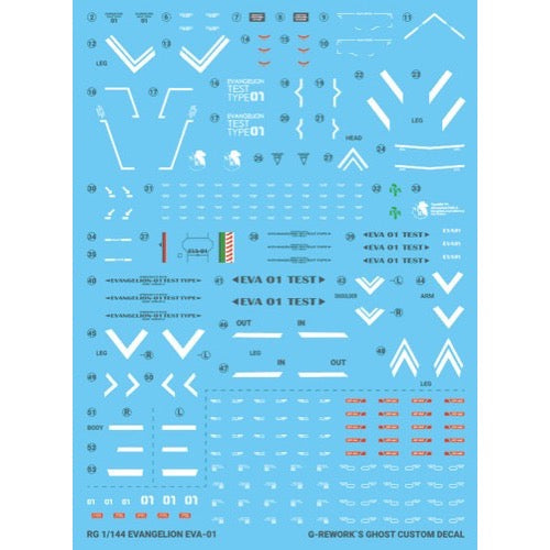 G-Rework CD-RG-E1 Premium Decal for RG Evangelion 01