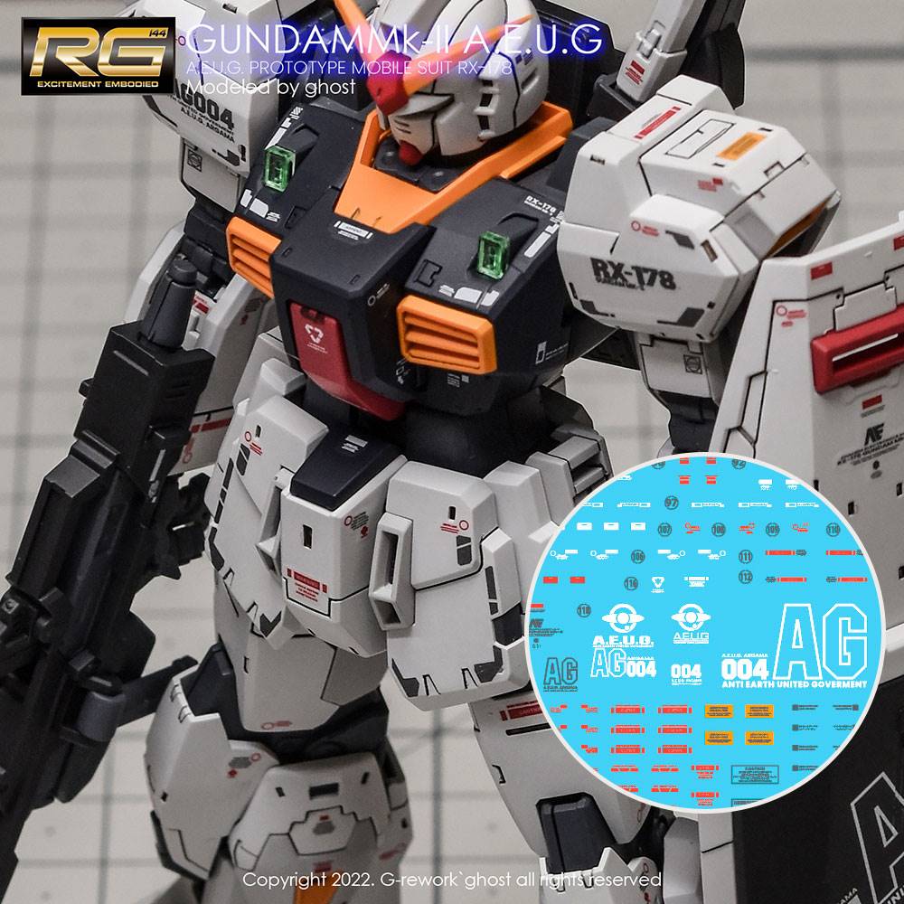 G-Rework CD-RG08 Premium Decal for RG Rx-178 Mk-II Gundam Aeug