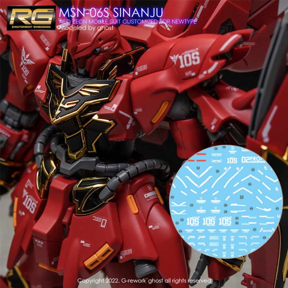 G-Rework CD-RG22 Premium Decal for RG Sinanju