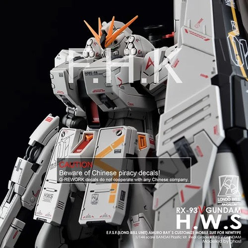 G-Rework CD-RG32-HWS Premium Decal for RG Rx-93 Nu Gundam H.W.S
