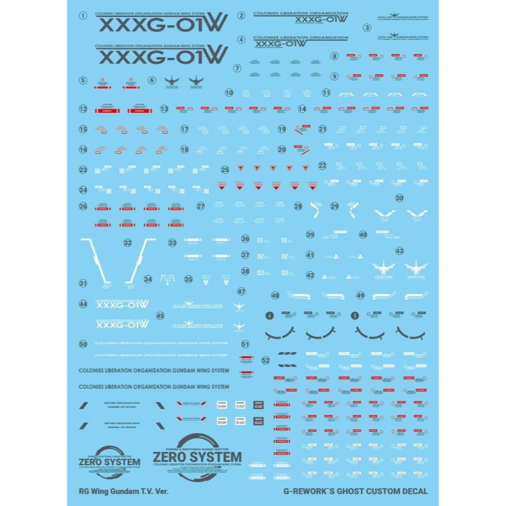 G-Rework CD-RG35 Premium Decal for RG Wing Gundam Tv.Ver
