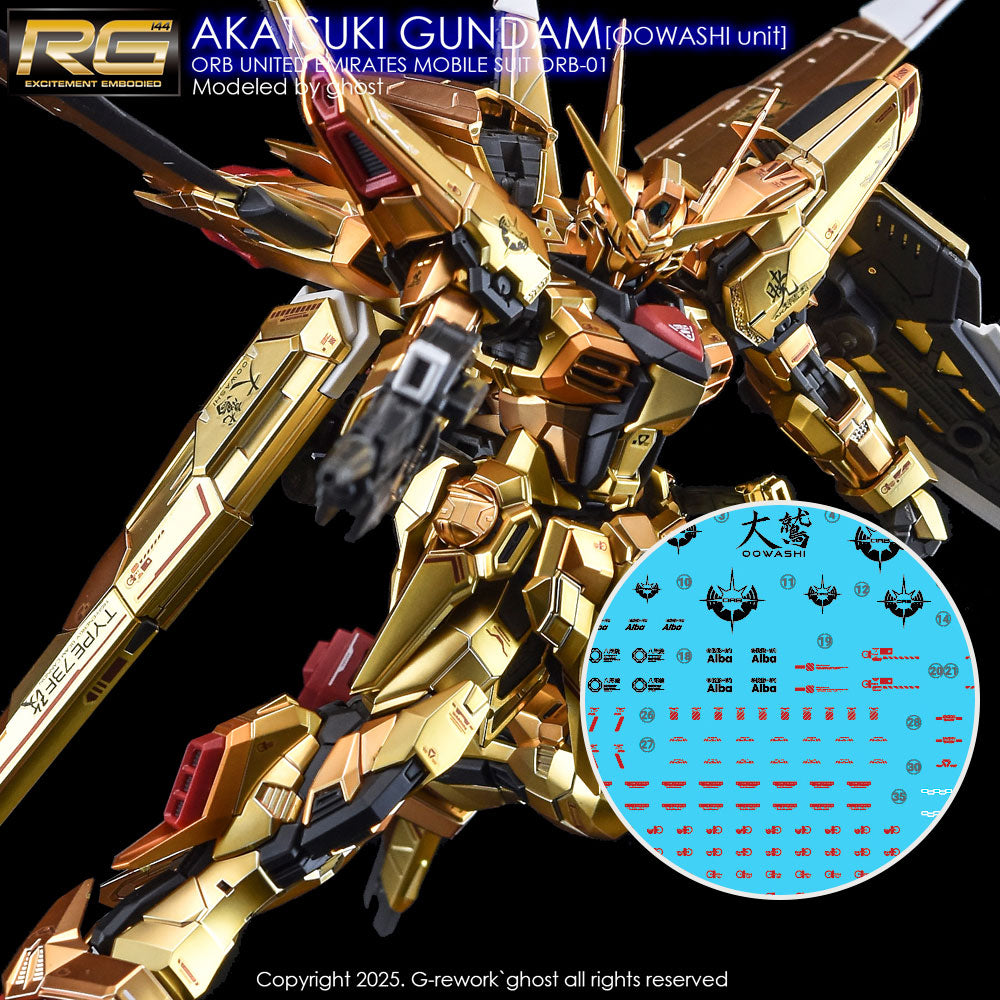 G-Rework GRE-CD-RG41 Premium Decal for RG Akatsuki Oowashi