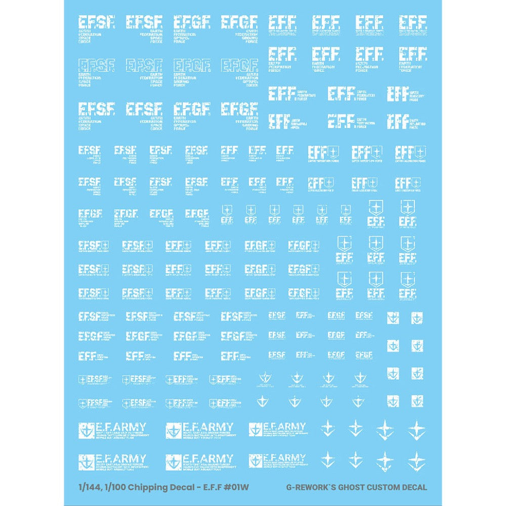 G-Rework CP-EF-01-W Premium Decal for Chipping Decal EFF 01 White