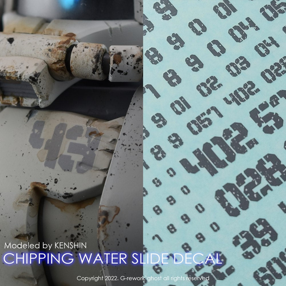 G-Rework CP-N-01-G Premium Decal for Chipping Decal Number 01 Gray