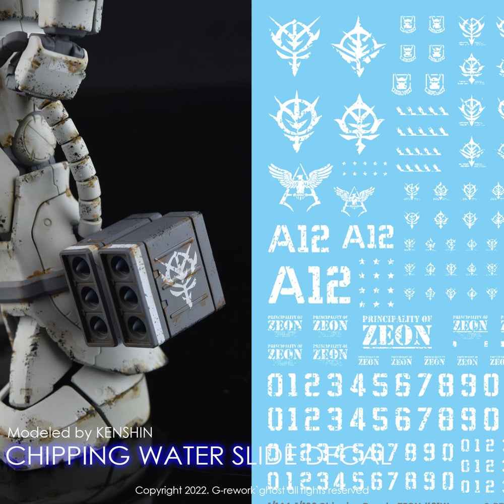 G-Rework CP-Z-01-W Premium Decal for Chipping Decal Zeon 01 White