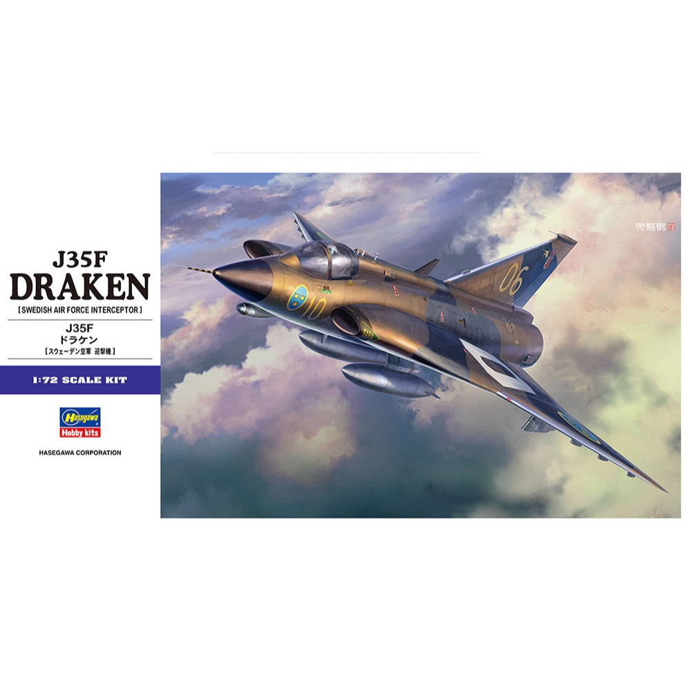 Hasegawa 01578 1/72 J35F Draken Swedish Air Force Interceptor