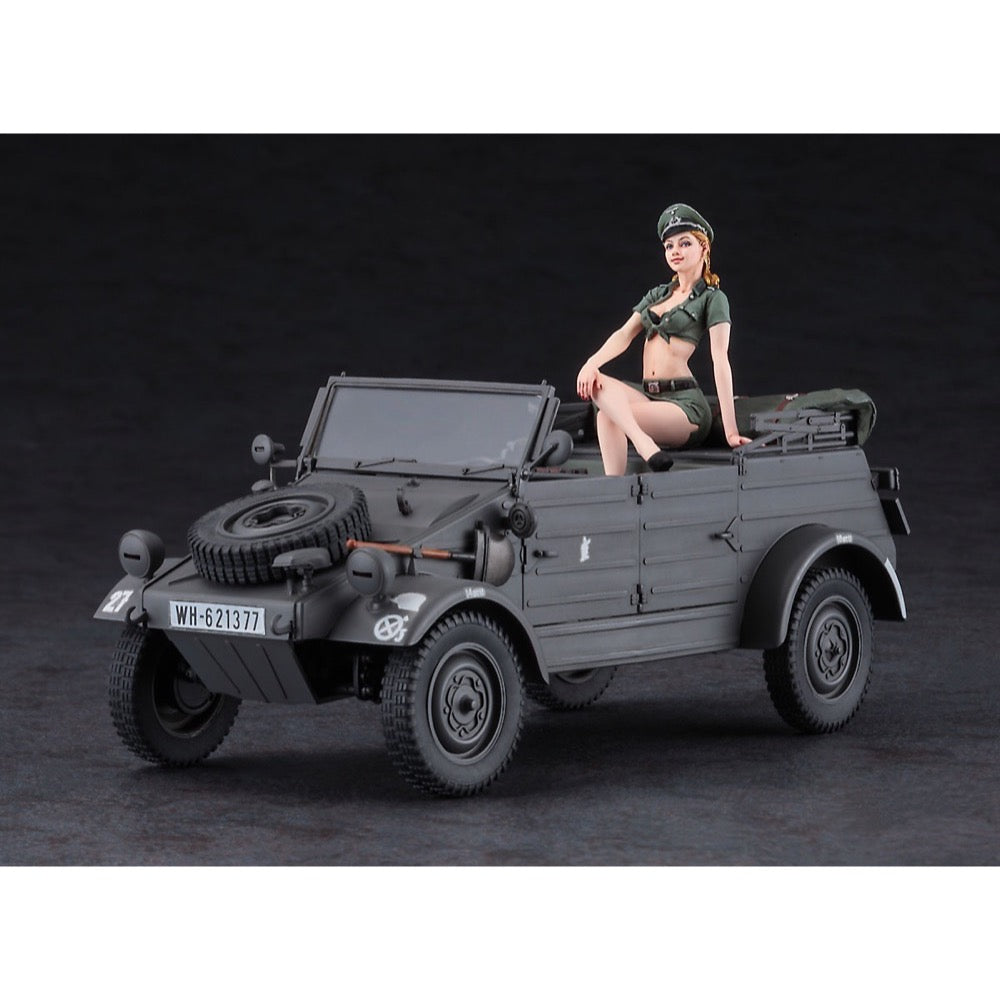 Hasegawa 1/24 Pkw.K1 Kubelwagen Type 82 W Blond Girl's Figure