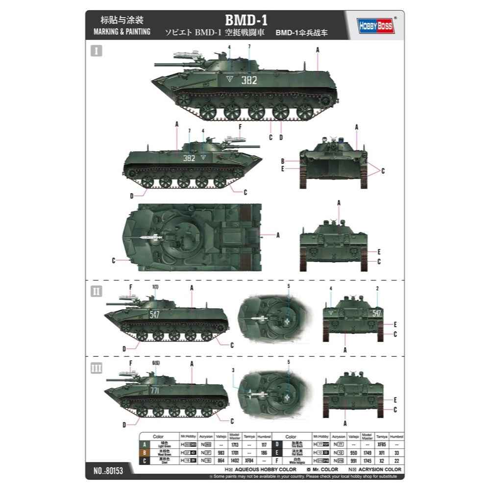 HobbyBoss 1/35 BMD-1 Plastic Model Kit