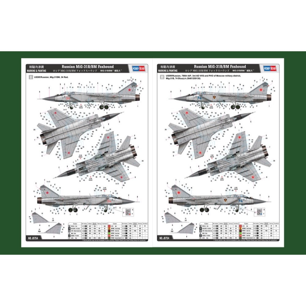 Hobby Boss 81754 1/48 Russian Mig-31 B/BM Foxhound