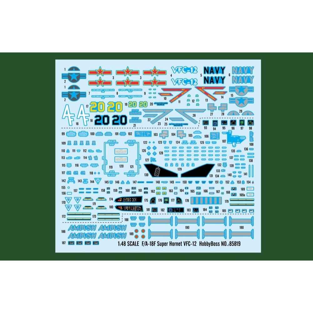 HobbyBoss 1/48 F/A-18F Super Hornet VFC-12 Plastic Model Kit
