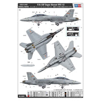 HobbyBoss 1/48 F/A-18F Super Hornet VFC-12 Plastic Model Kit
