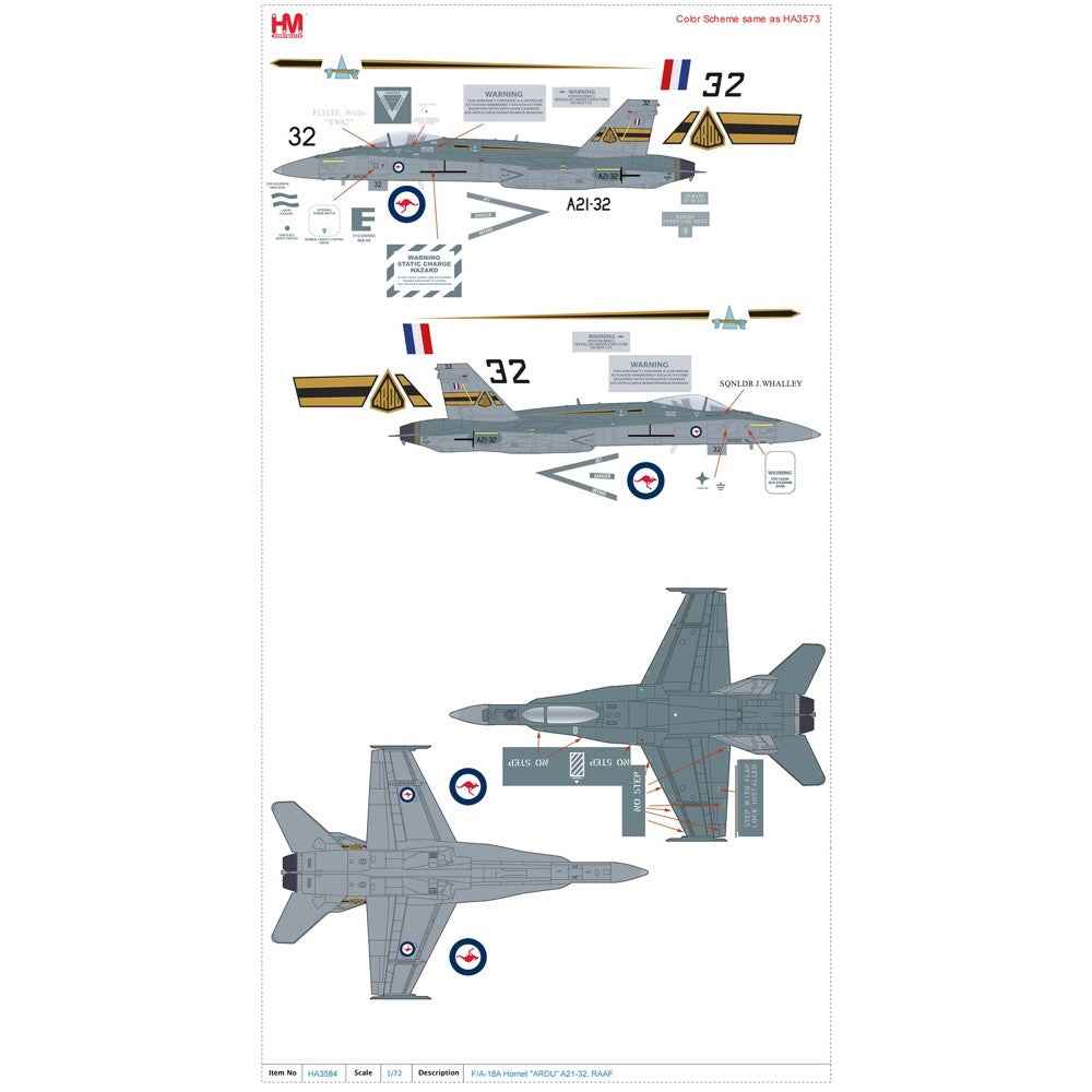 Hobby Master 3584 1/72 F/A-18A Hornet ARDU A21-32 RAAF