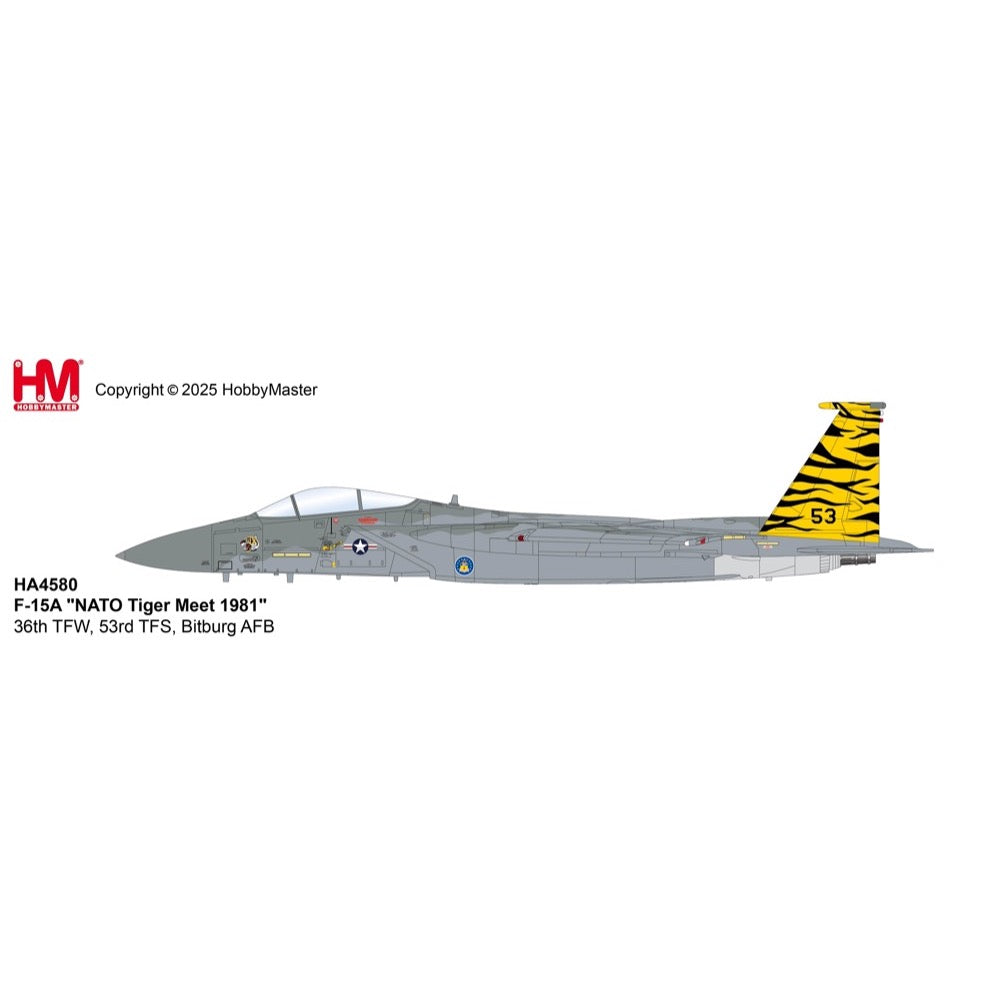 Hobby Master 4580 1/72 F-15A NATO Tiger Meet 1981 36th TFW 53rd TFS Bitburg AFB 4895173423581