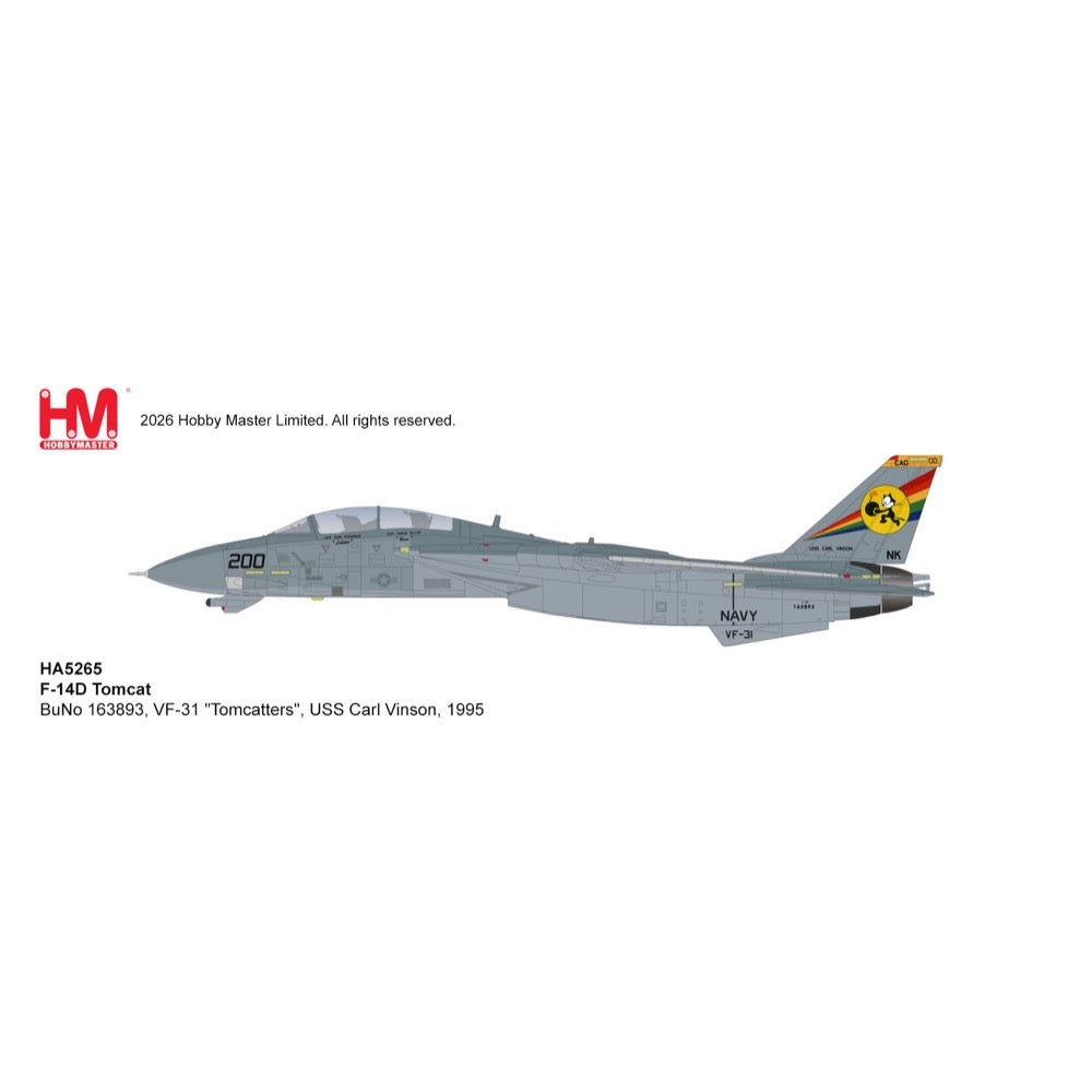 Hobby Master 1/72 F-14D Tomcat BuNo 163893 VF-31 Tomcatters USS Carl Vinson 1995