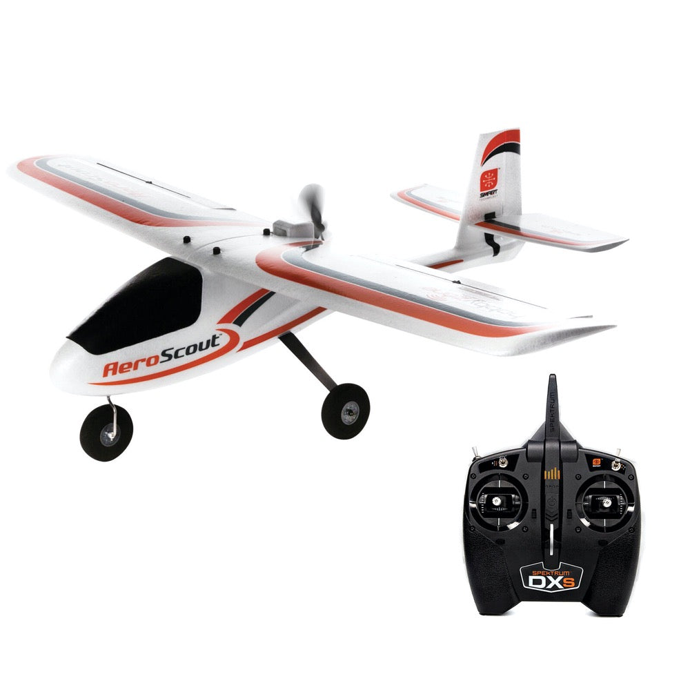 Hobbyzone AeroScout 1.1m RC Plane with SAFE Technology Mode 2 RTF Basic HBZ380001