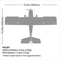HobbyZone Apprentice STOL S 700mm RC Plane RTF Mode 2 HBZ6100