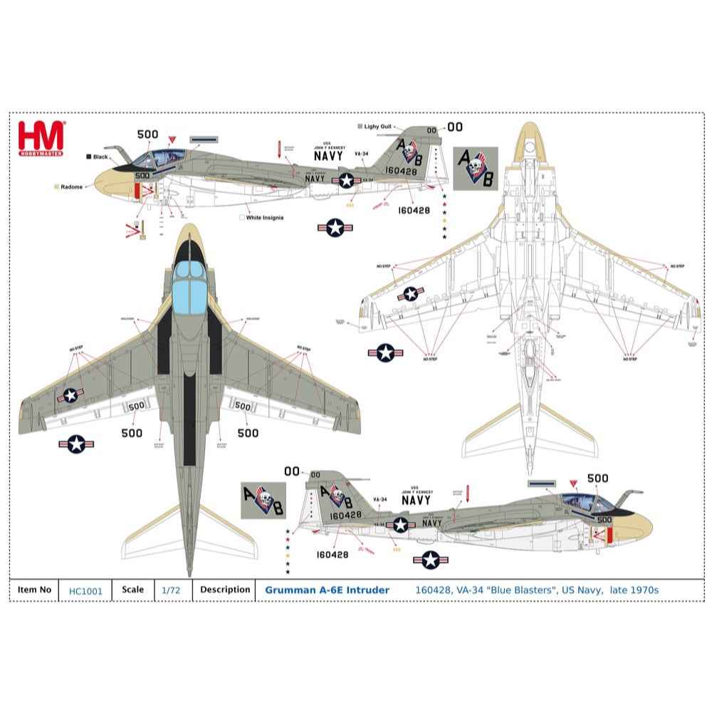 Hobby Master 1/72 Grumman A-6E Intruder 160428 VA-34 "Blue Blasters" US Navy late 1970s